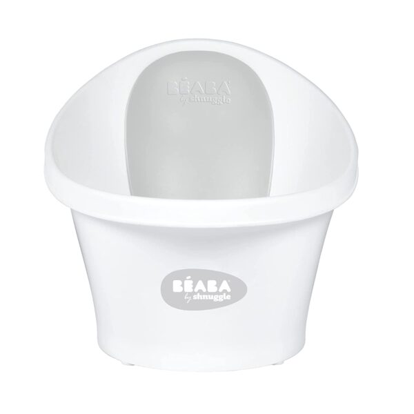BEABA by Shnuggle Baby Bath Tub with Little Baby Bum Bump Support and Cozy Foam Back Rest, Baby Tub, Infant Bathtub, Baby Essentials, 0-12 Mths (Grey)